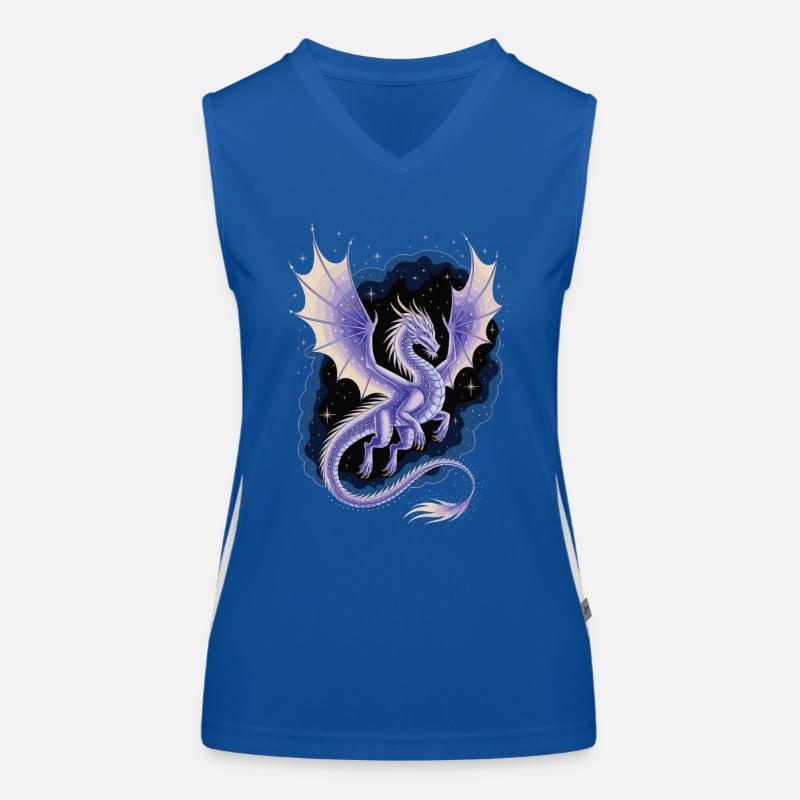 Drache in der Galaxy Funktionelles Kontrast-Tank Top für Frauen