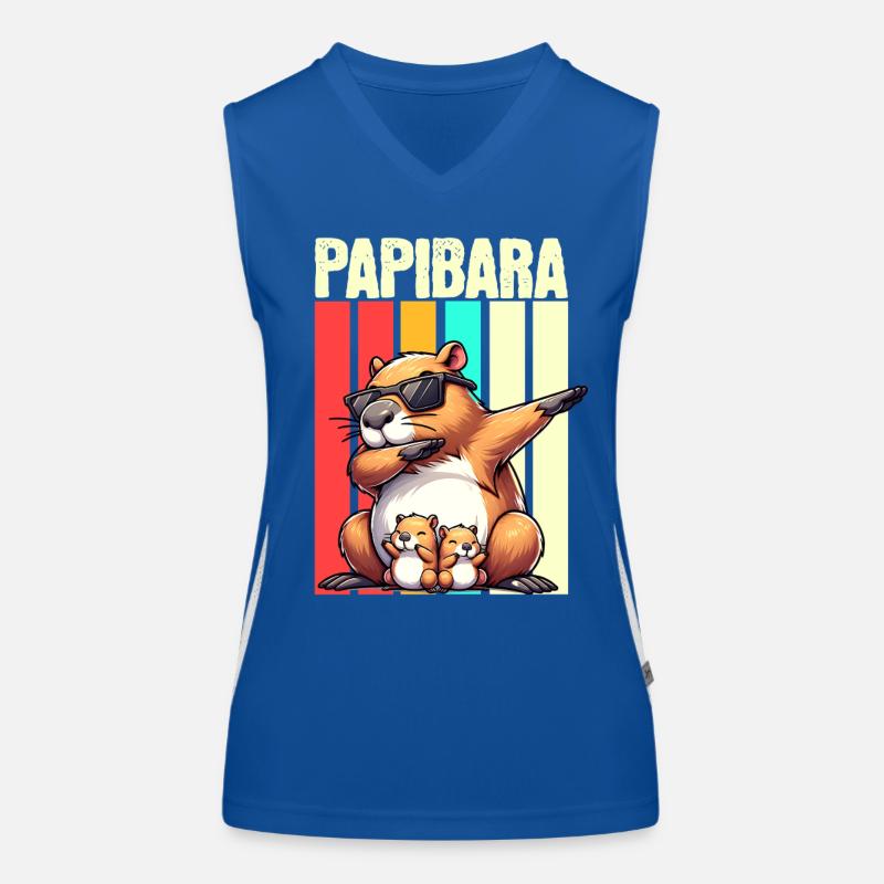 Papibara Capybara Vater Papa Funktionelles Kontrast-Tank Top für Frauen