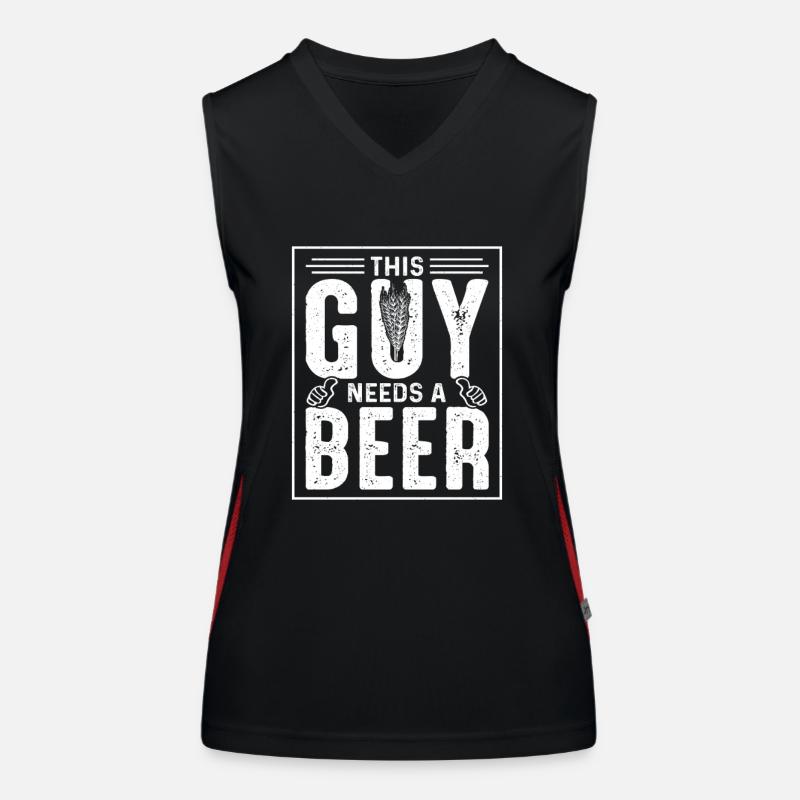 This Guy Needs A Beer Women's Functional Contrast Tank Top