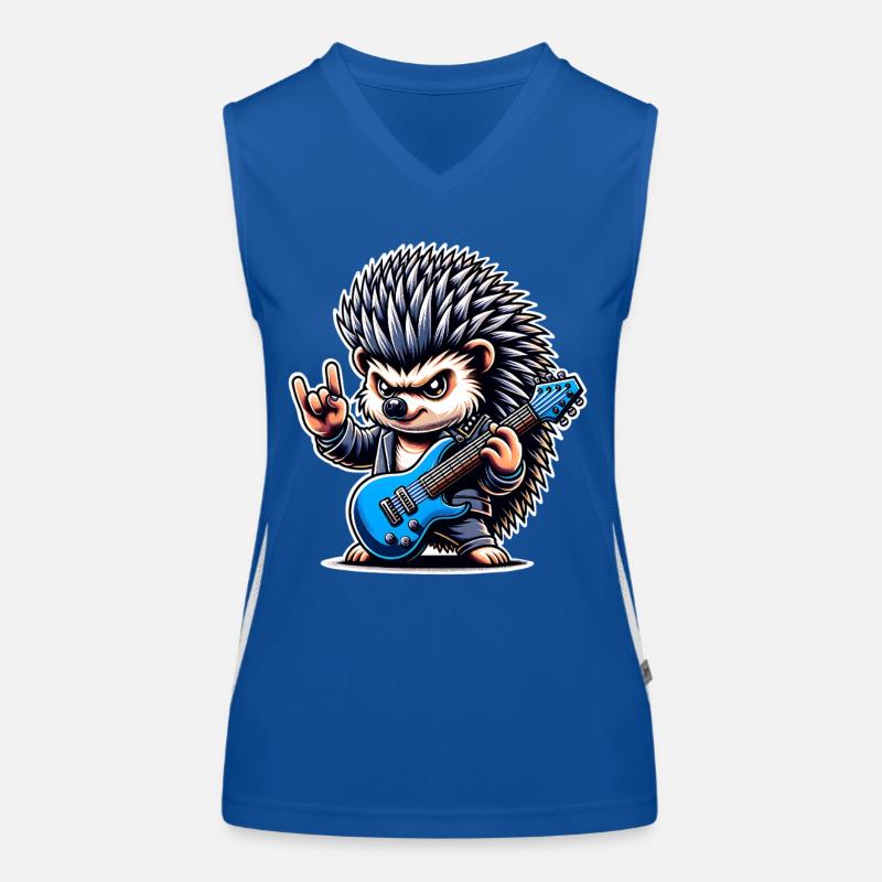 Igel Rock and Roll Gitarrist Funktionelles Kontrast-Tank Top für Frauen