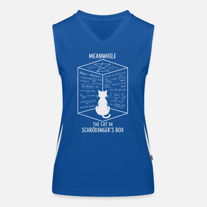 Die Katze in Schrödingers Box – Quantenspaß Funktionelles Kontrast-Tank Top für Frauen