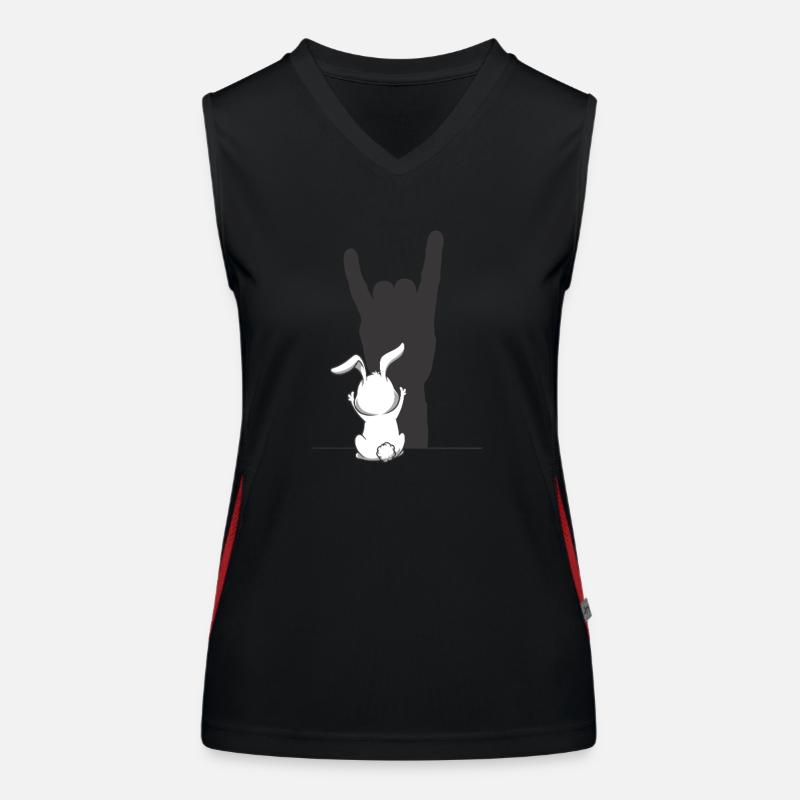 Rock Hase – Der coolste Hase im Rampenlicht Funktionelles Kontrast-Tank Top für Frauen