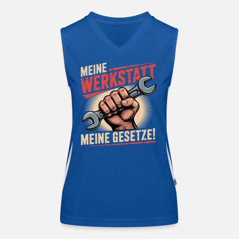 Meine Werkstatt Meine Gesetze Funktionelles Kontrast-Tank Top für Frauen