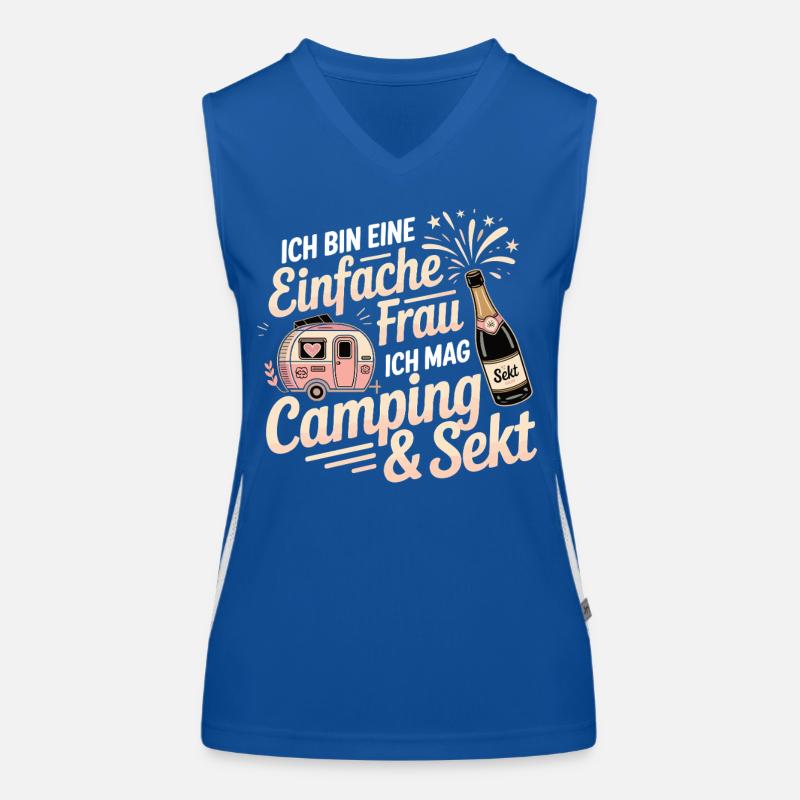 Camping & Sekt – Mein einfacher Plan Funktionelles Kontrast-Tank Top für Frauen