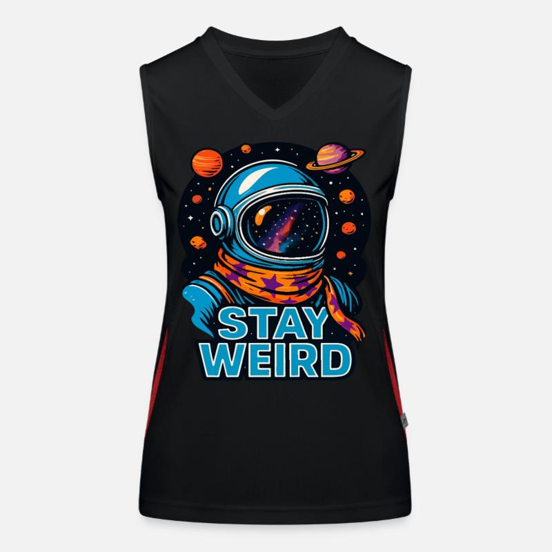 Stay Weird Astronaut – Conception cosmique de l’espace extra-atmosphérique Débardeur respirant contrasté Femme