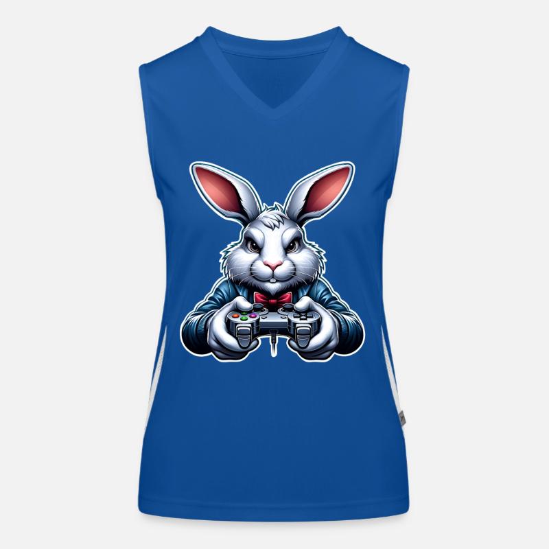 Bunny Rabbit Gamer Nerd de jeu Débardeur respirant contrasté Femme