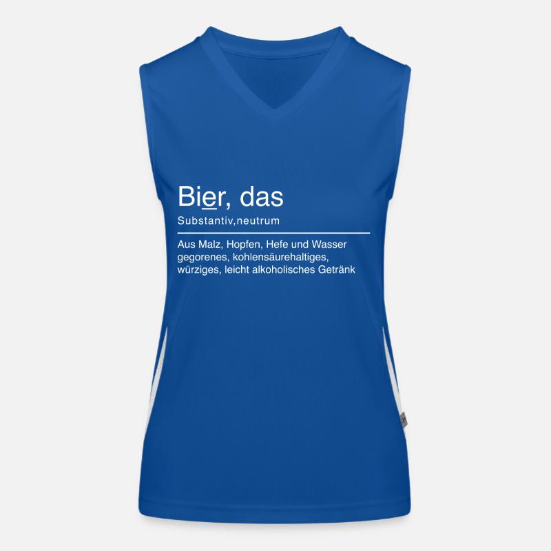 Bier Duden Spruch Lustig Weiß Funktionelles Kontrast-Tank Top für Frauen