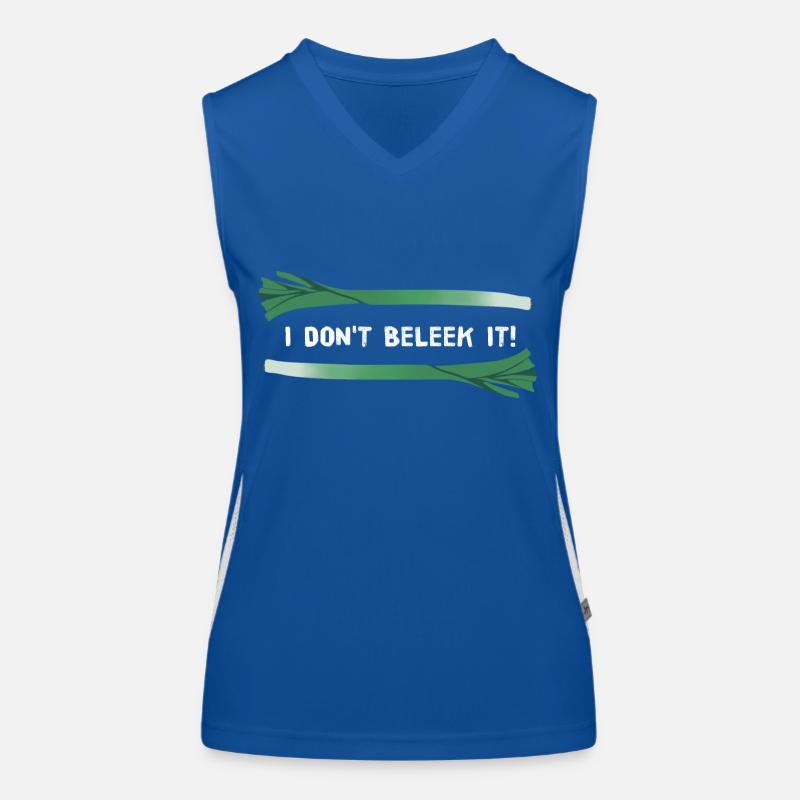 I Don't Beleek It! (White Font) Women's Functional Contrast Tank Top