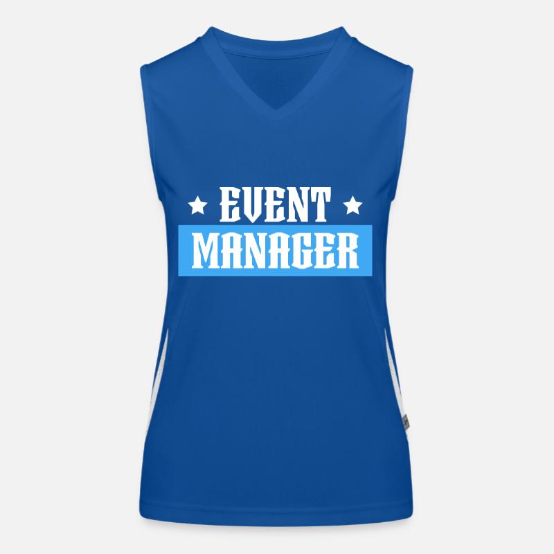 Event Manager tshirt bleu noir Débardeur respirant contrasté Femme