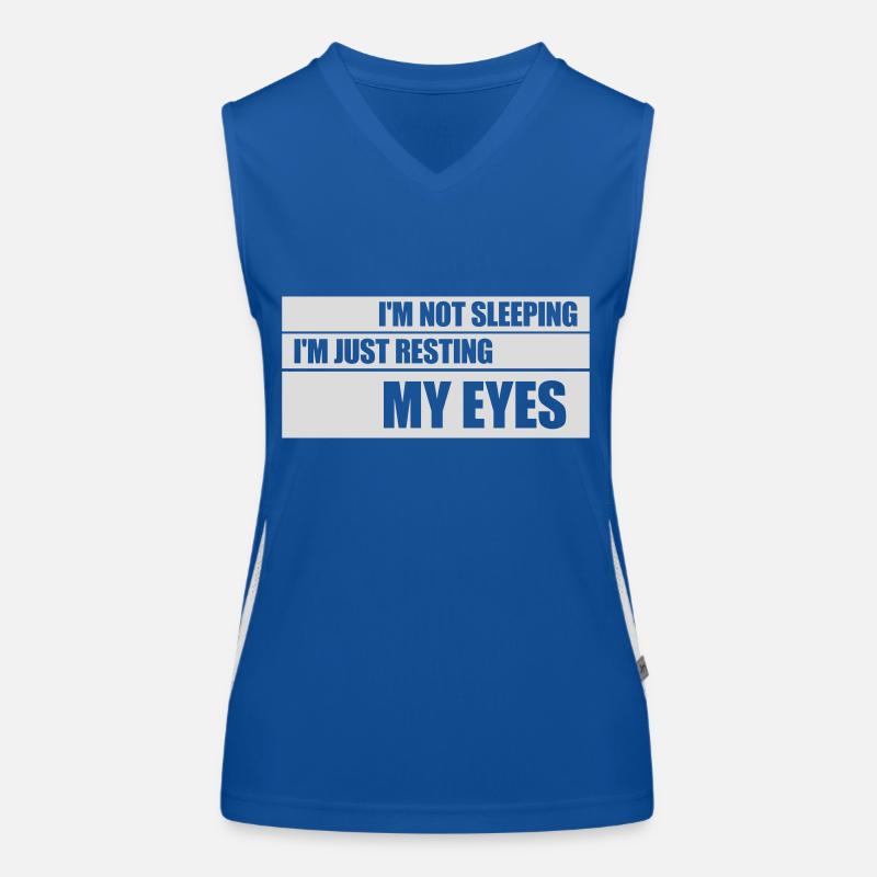 im not sleeping Zitat Funktionelles Kontrast-Tank Top für Frauen