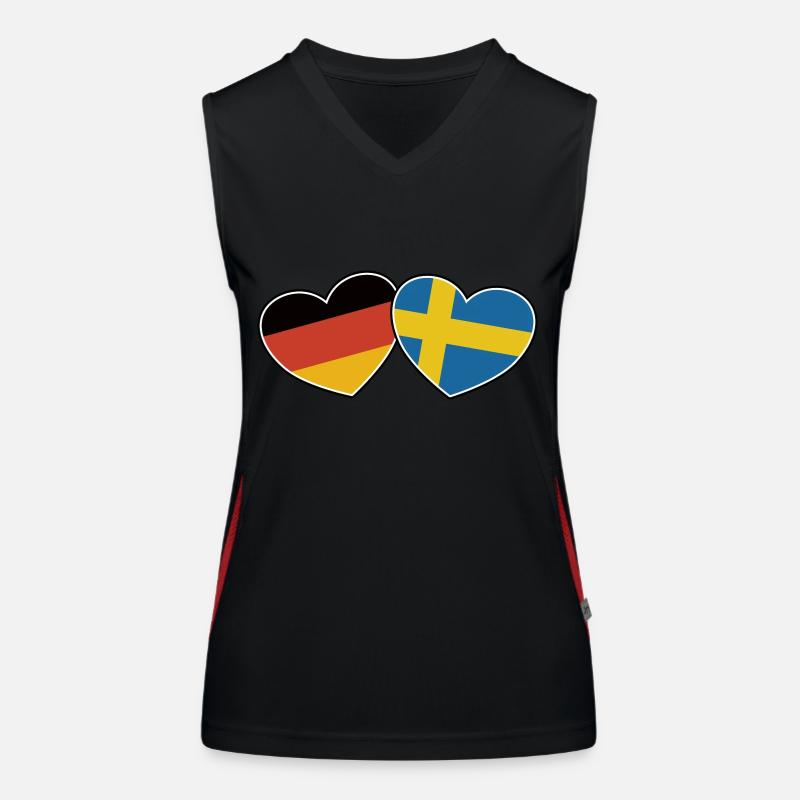 German Swedish Friendship - Gift Women's Functional Contrast Tank Top