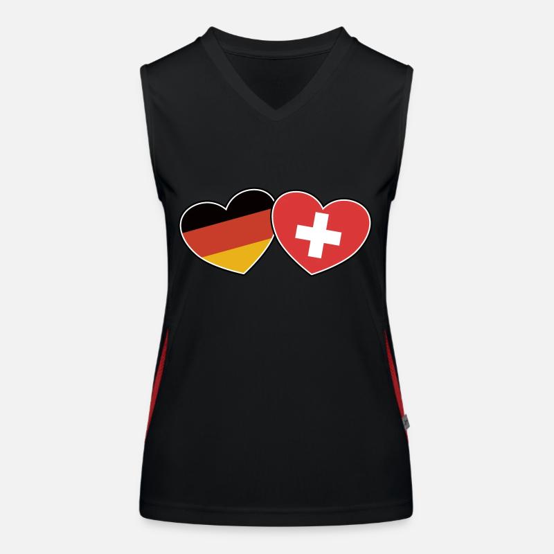 Deutsch Schweizerische Freundschaft - Geschenk Funktionelles Kontrast-Tank Top für Frauen
