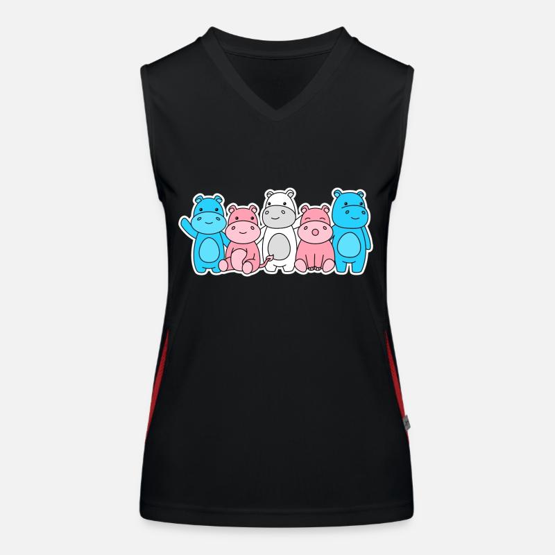Conception d’hippopotames trans flag pour les personnes trans Débardeur respirant contrasté Femme