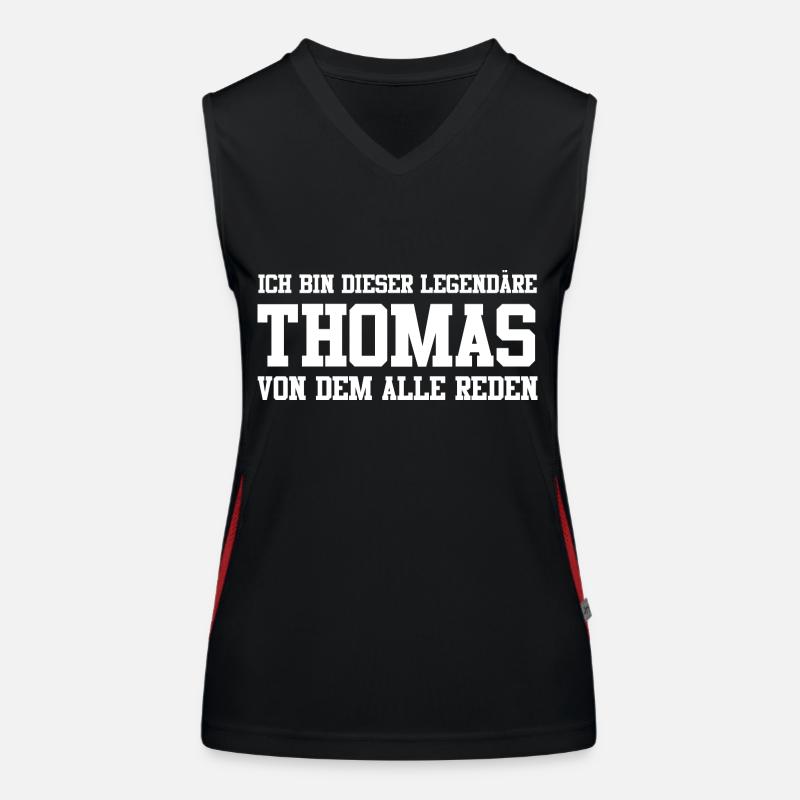 Thomas Name Design Funktionelles Kontrast-Tank Top für Frauen