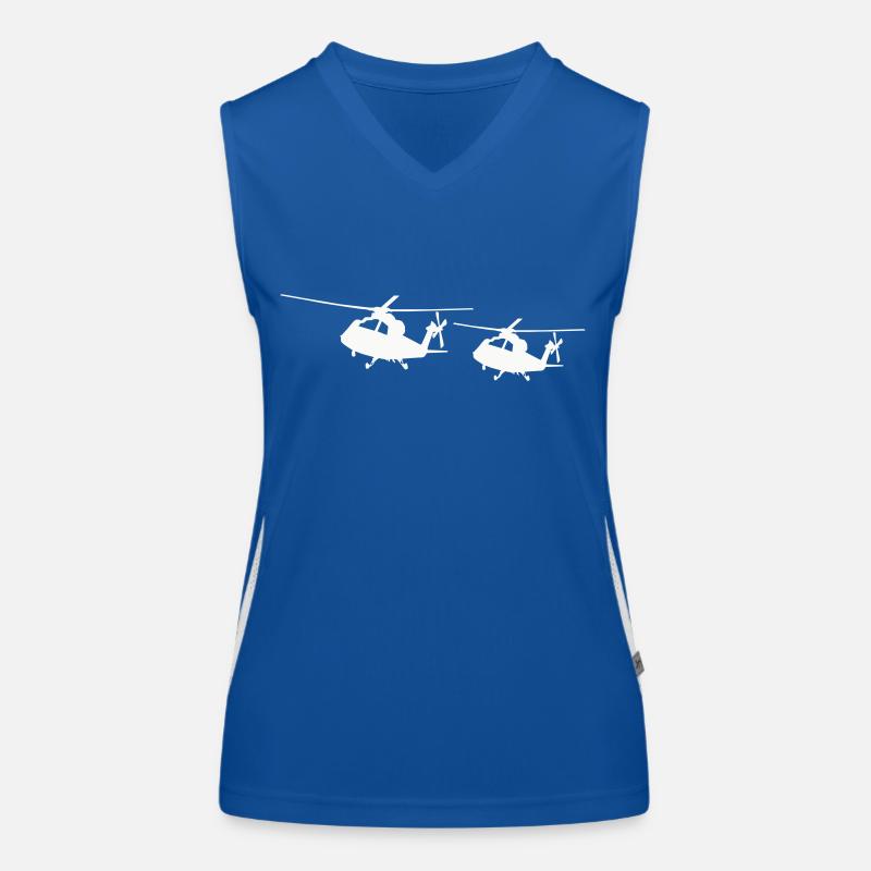 Helicopter Silhouette Women's Functional Contrast Tank Top