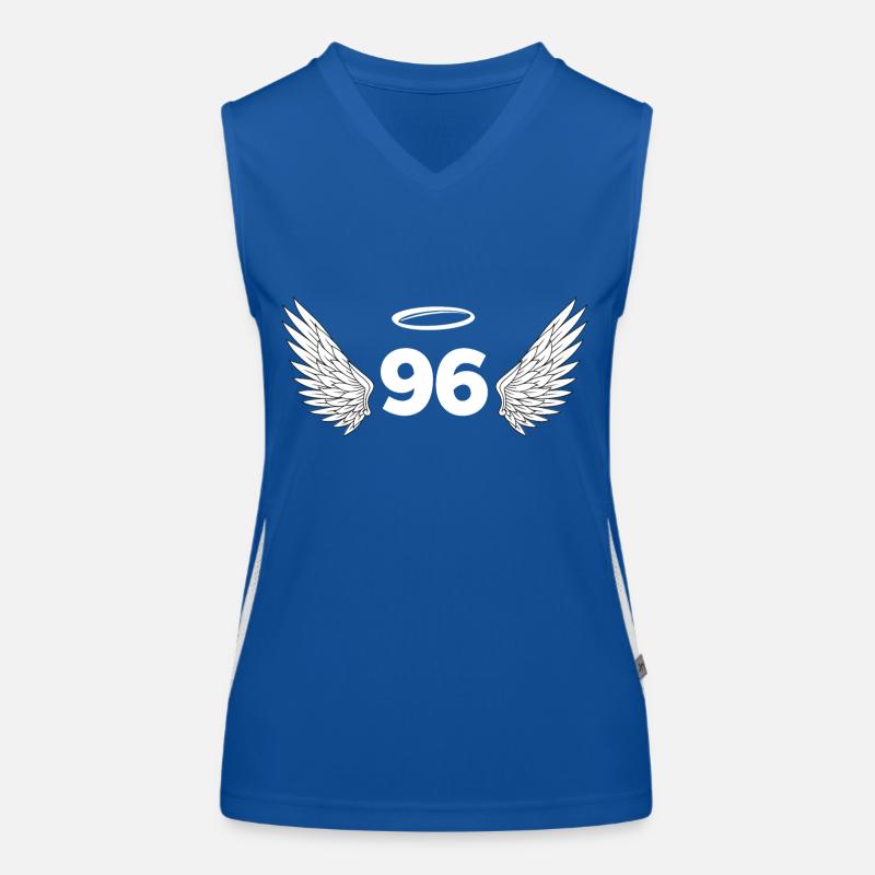 Number 96 Angel - 96th Birthday Wings Women's Functional Contrast Tank Top