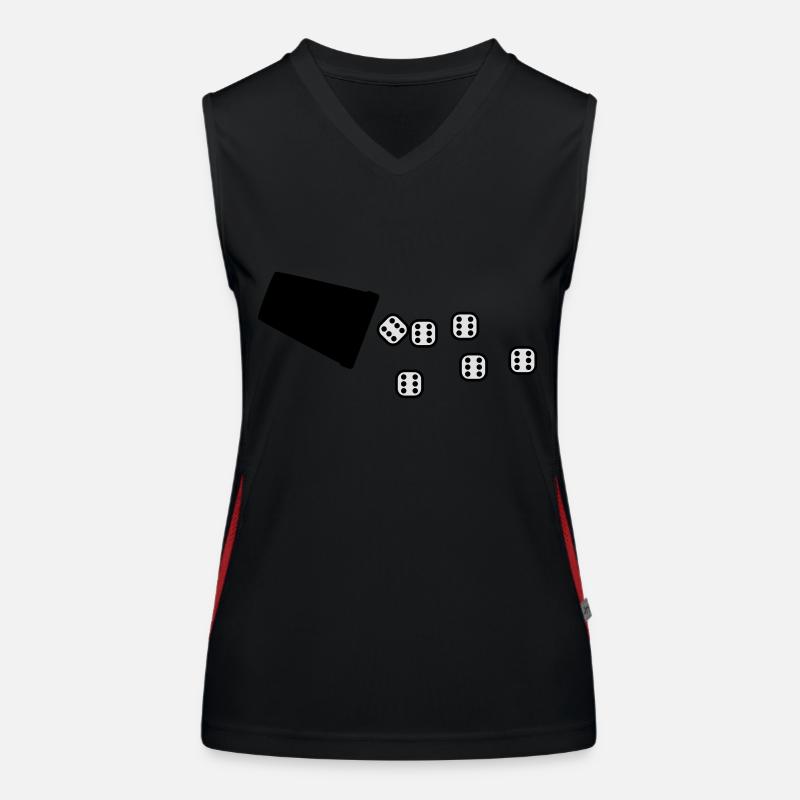 wuerfeln_6er_2c Funktionelles Kontrast-Tank Top für Frauen