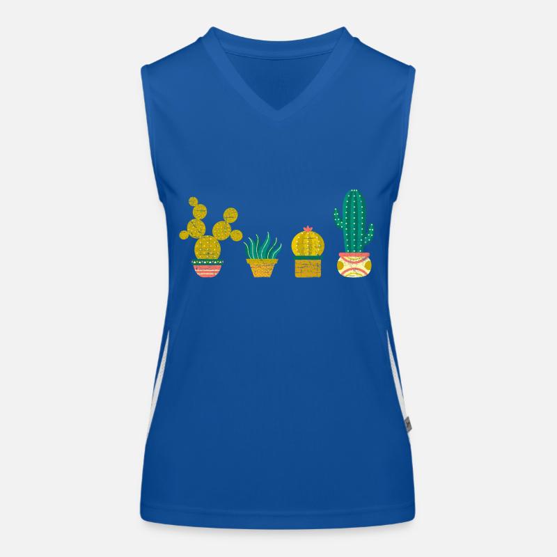 Cool Cactus Illustration Design Funktionelles Kontrast-Tank Top für Frauen