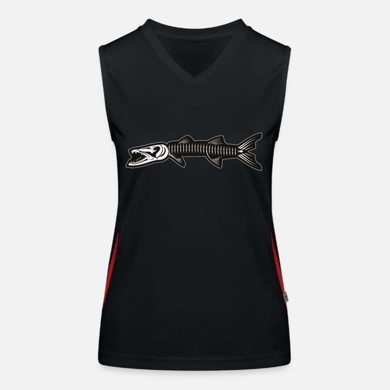 Skelett von Barracuda Funktionelles Kontrast-Tank Top für Frauen
