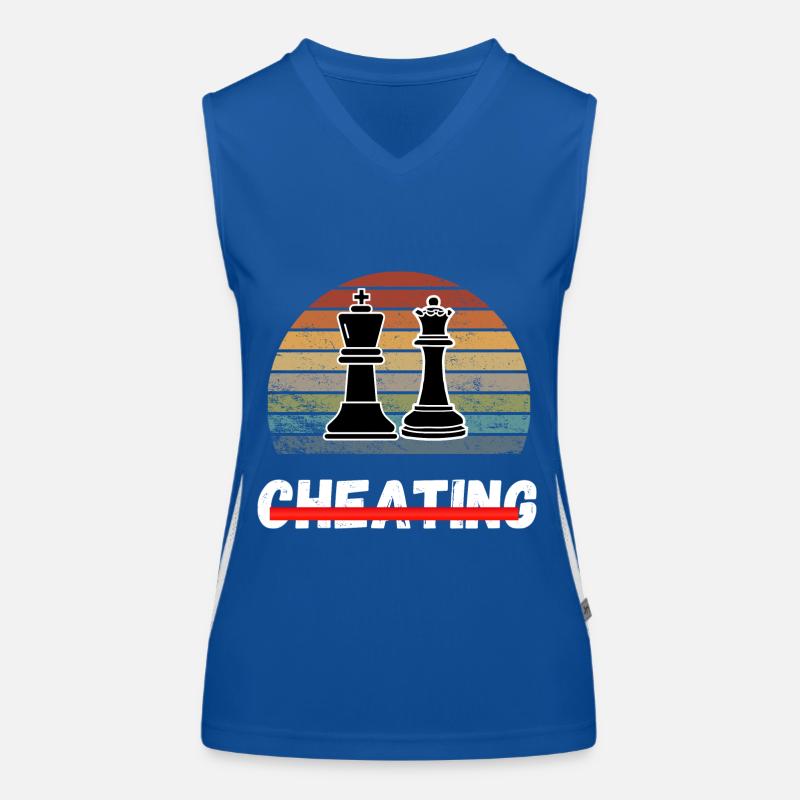 Schach Trend Schummeln Cheating Meme Beziehung Funktionelles Kontrast-Tank Top für Frauen