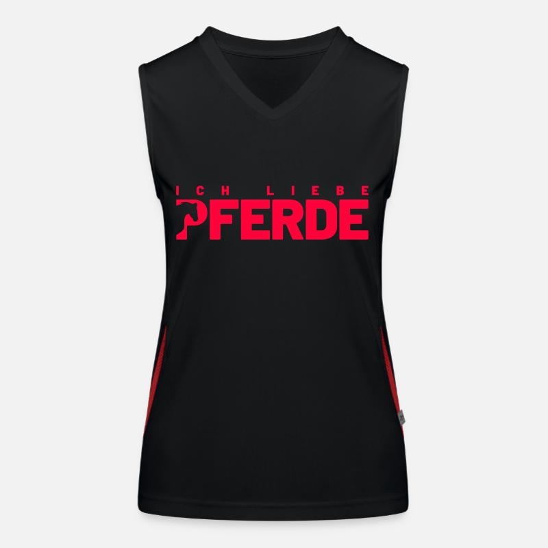 Ich liebe Pferde Funktionelles Kontrast-Tank Top für Frauen