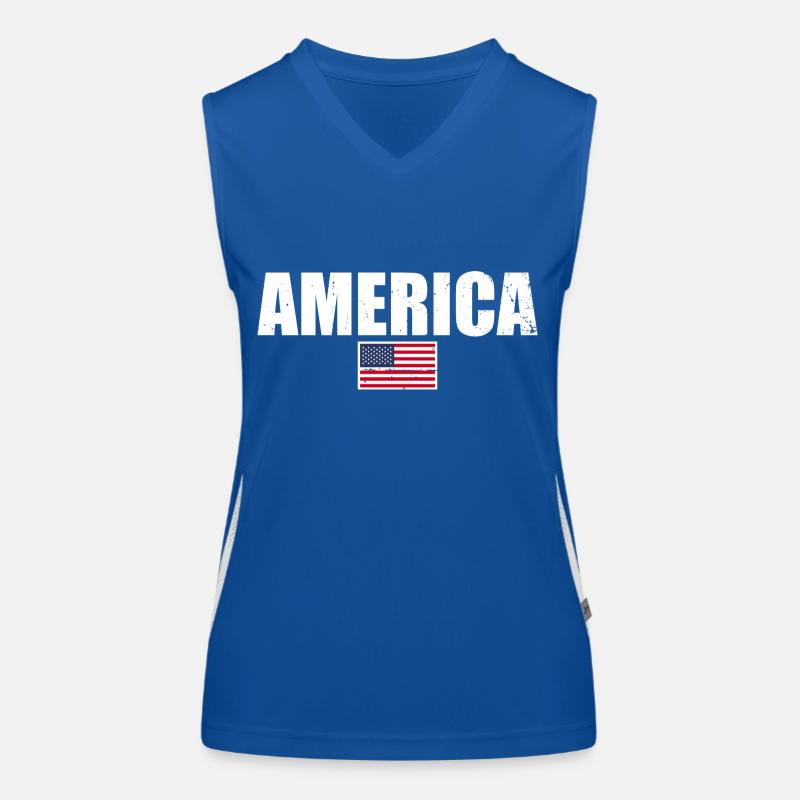 Amérique Drapeau américain États-Unis Débardeur respirant contrasté Femme