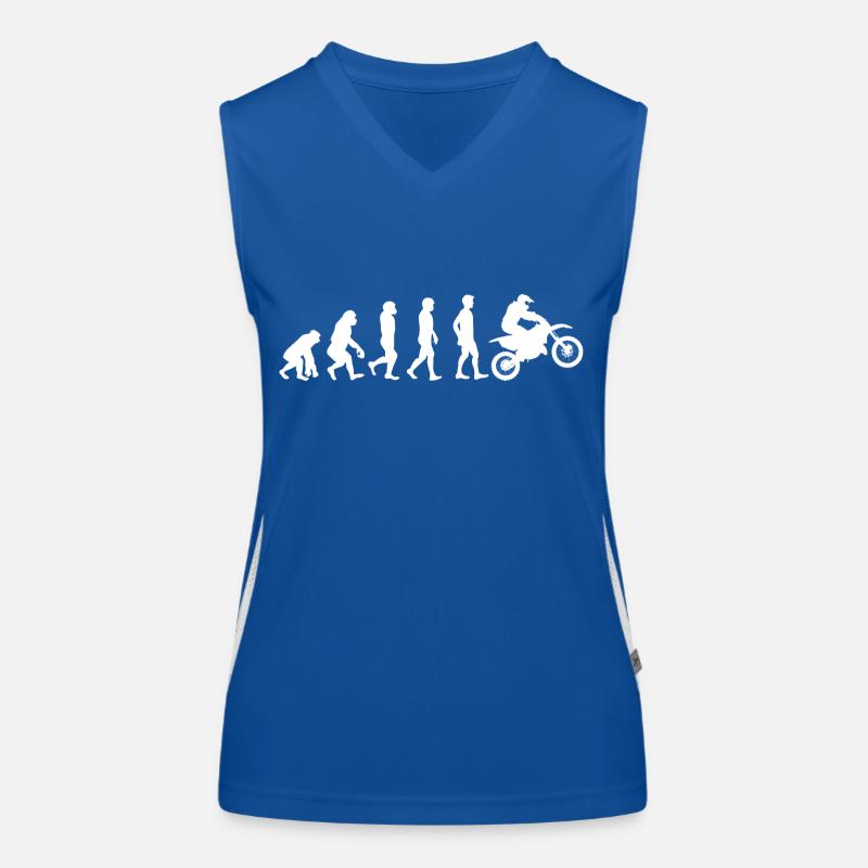 Motocross motorcycle evolution white Women's Functional Contrast Tank Top