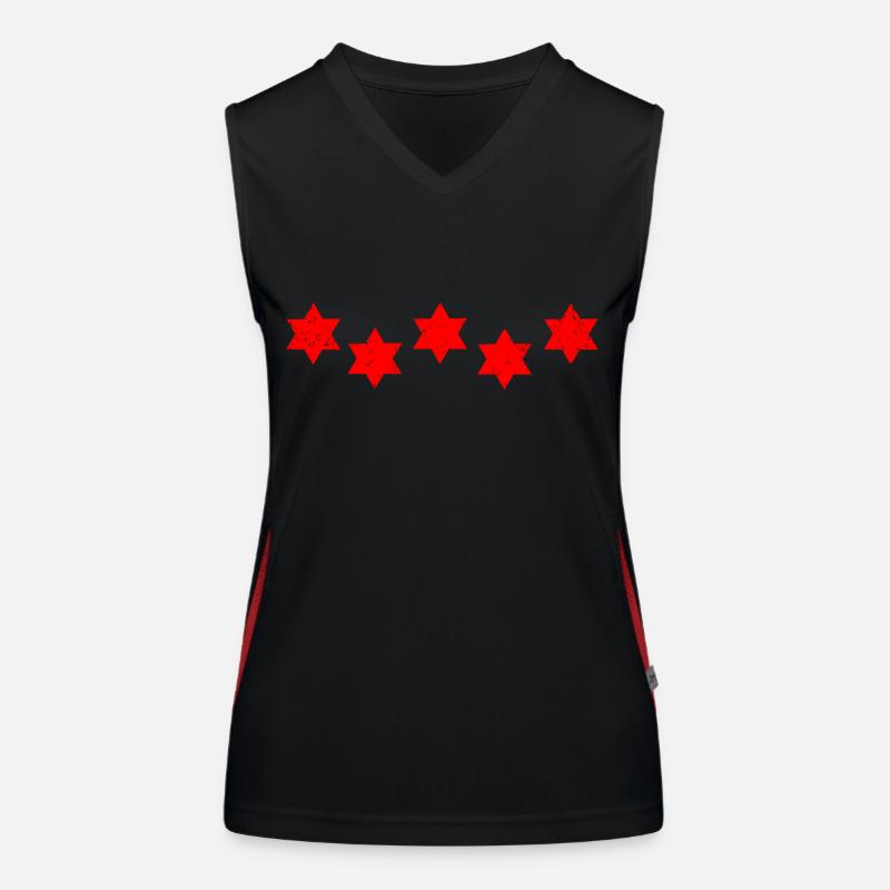 Star Ornament Horizontal Women's Functional Contrast Tank Top