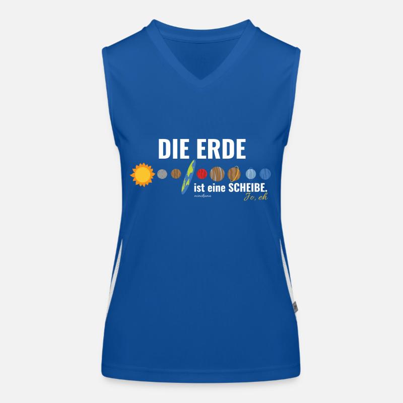 Mimikama Die Erde ist eine Scheibe. Funktionelles Kontrast-Tank Top für Frauen