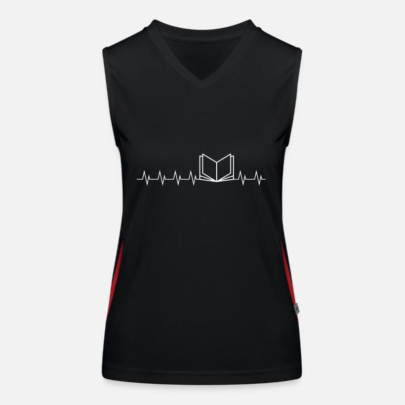 Herzlinie Herzfrequenz Herzschlag Leser Leseratte Funktionelles Kontrast-Tank Top für Frauen