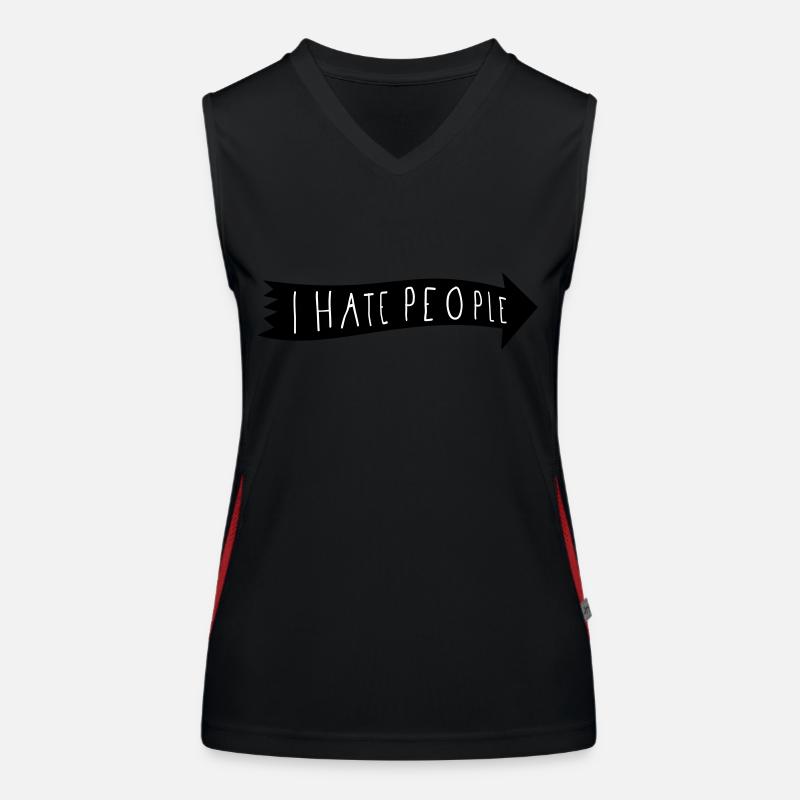 I HATE PEOPLE. Funktionelles Kontrast-Tank Top für Frauen