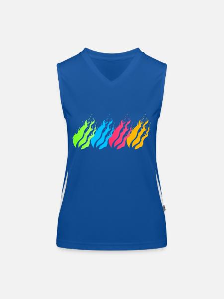 Boule de feu Néon - Débardeur respirant contrasté Femme - bleu/blanc - Devant