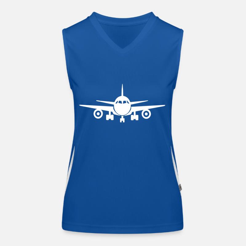 Avion de passagers, conception d’avion cool Débardeur respirant contrasté Femme