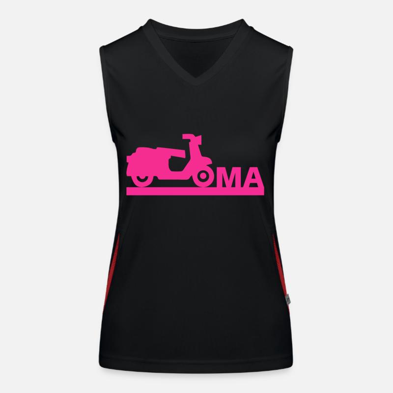 Oma mit Roller - Roller Fahrerin Geschenkidee Funktionelles Kontrast-Tank Top für Frauen