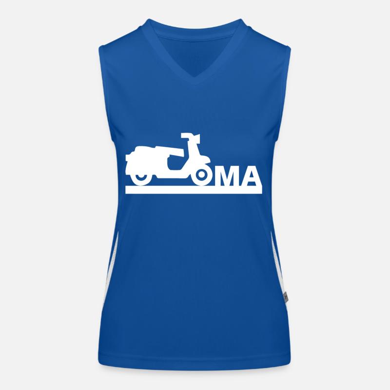 Oma mit Roller - Roller Fahrerin Geschenkidee Funktionelles Kontrast-Tank Top für Frauen