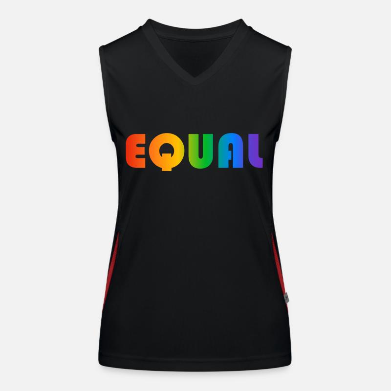 EQUAL RAINBOW TEXT Women's Functional Contrast Tank Top