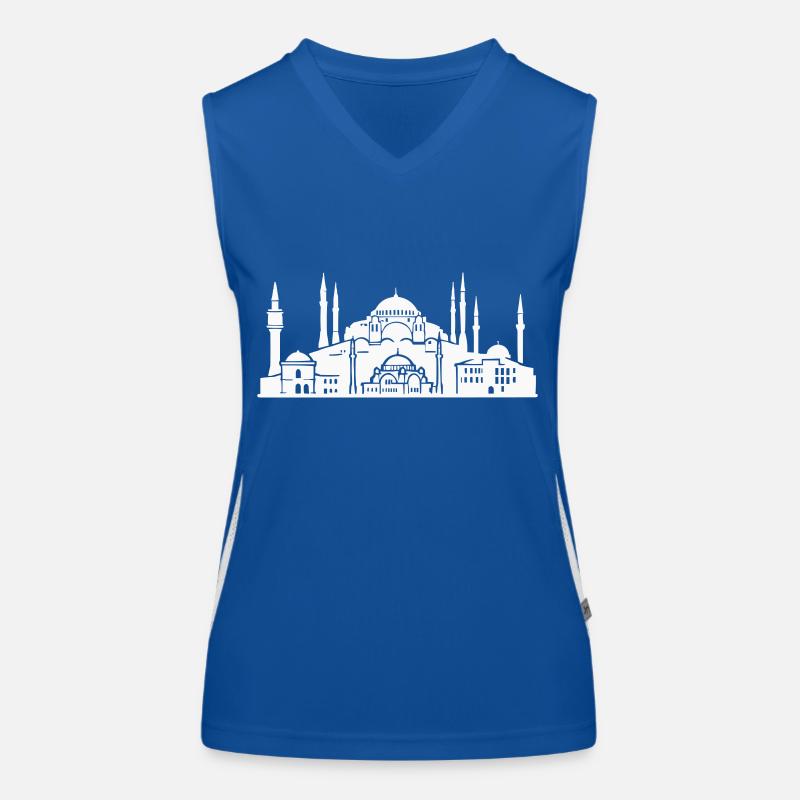 Istanbul Skyline Funktionelles Kontrast-Tank Top für Frauen