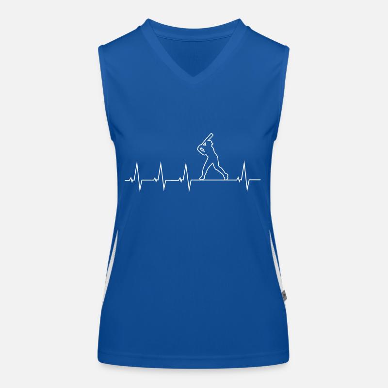 Ich liebe Baseball - Herzschlag Funktionelles Kontrast-Tank Top für Frauen