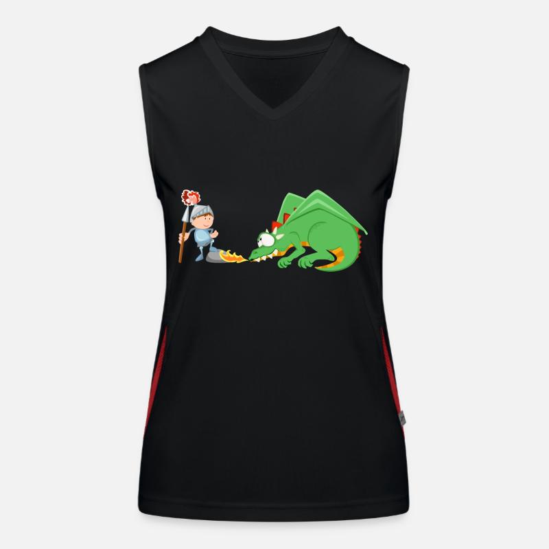 Ritter und Drache Funktionelles Kontrast-Tank Top für Frauen