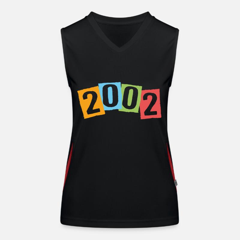 Né en 2002 – Anniversaire avec de grands numéros colorés Débardeur respirant contrasté Femme