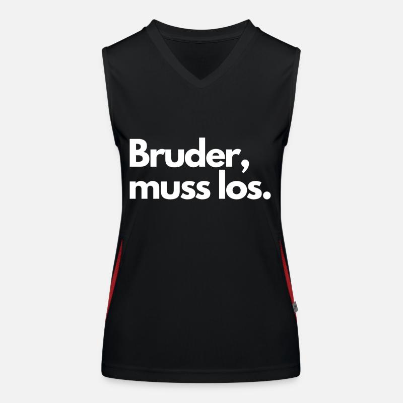 Bruder, muss los! Funktionelles Kontrast-Tank Top für Frauen
