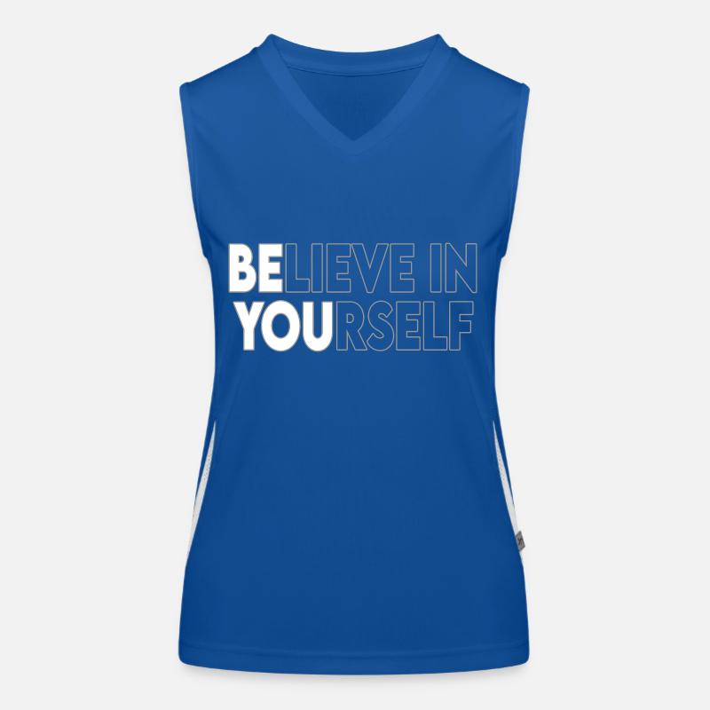 Glaube an dich selbst Motivationszitat Funktionelles Kontrast-Tank Top für Frauen