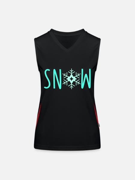 Snowflake Snow - Women's Functional Contrast Tank Top - black/red - Front