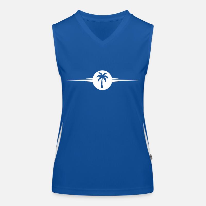 Palm tree line icon Women's Functional Contrast Tank Top