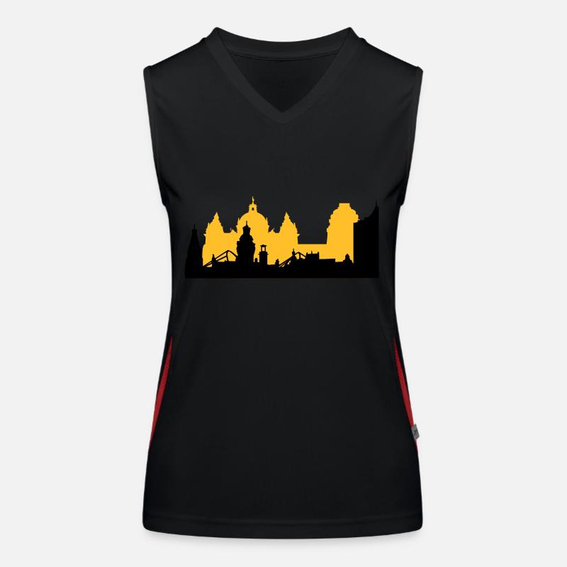 Leipzig Skyline Débardeur respirant contrasté Femme