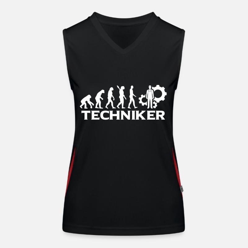 Evolution Techniker Technik wt Funktionelles Kontrast-Tank Top für Frauen