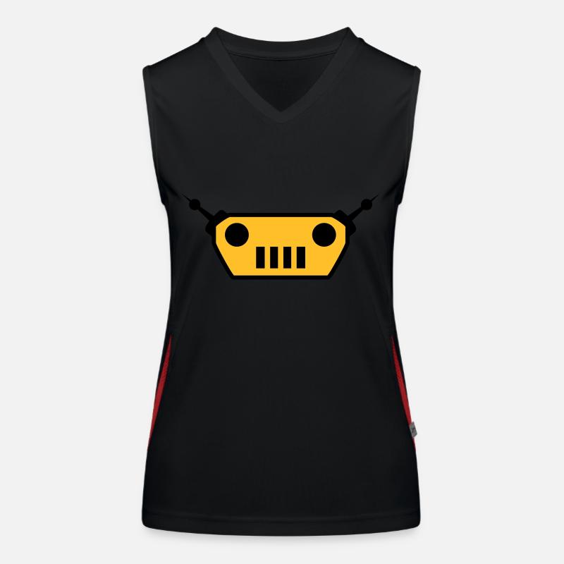 Cool Robot Face Design Débardeur respirant contrasté Femme