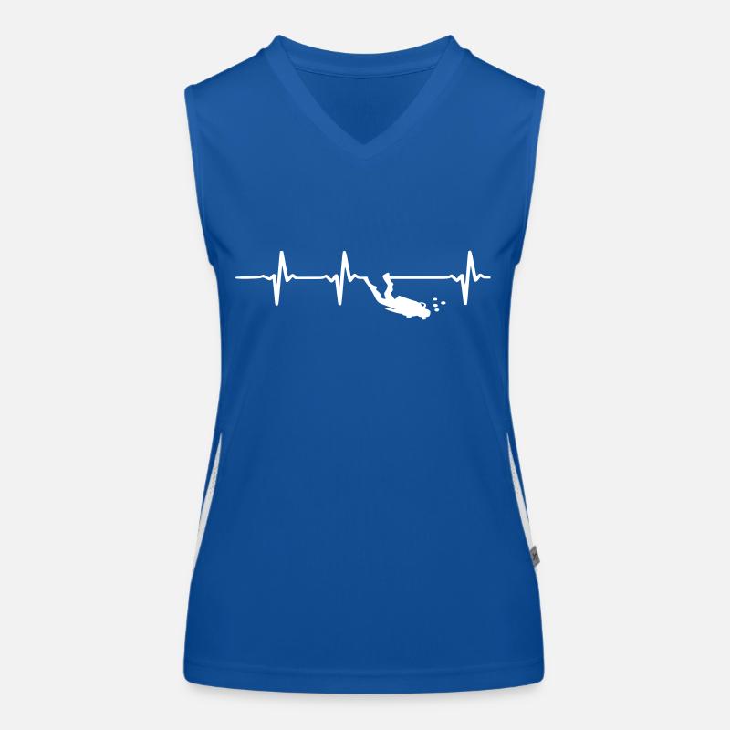 Taucher Herzschlag Tauchen Dive Funktionelles Kontrast-Tank Top für Frauen