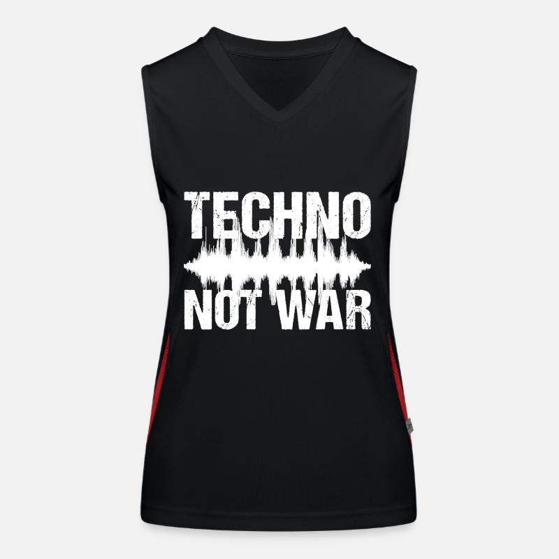 Techno Not War Peace Musik Techno Funktionelles Kontrast-Tank Top für Frauen