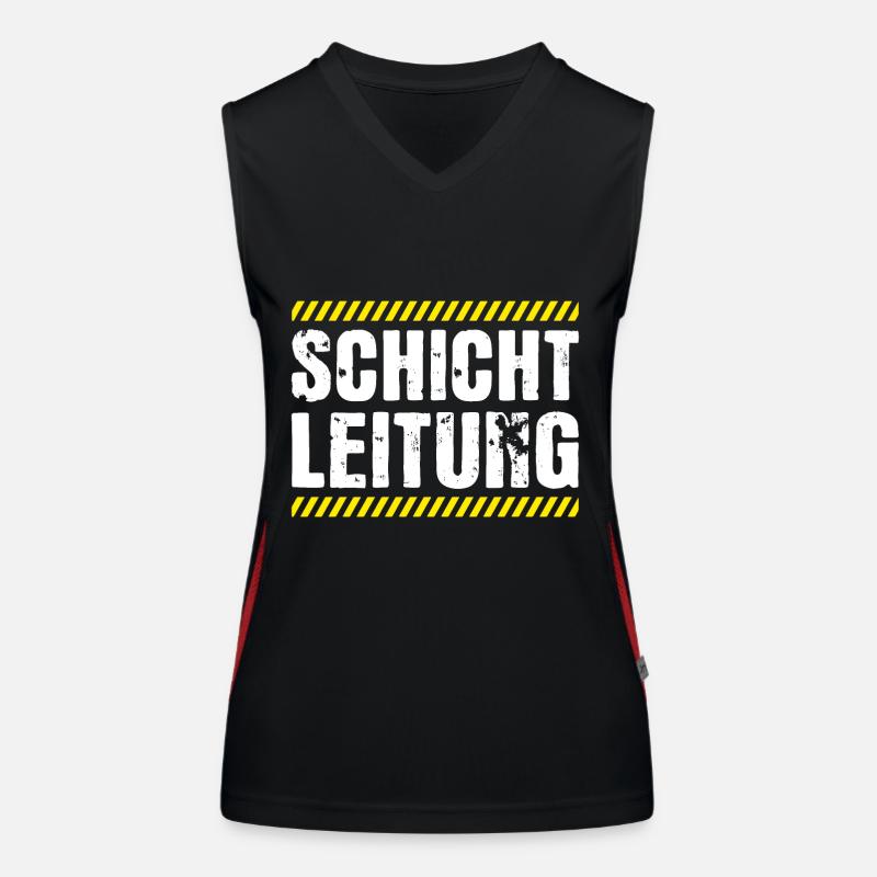 Schichtleitung Chef Beruf Humor Funktionelles Kontrast-Tank Top für Frauen